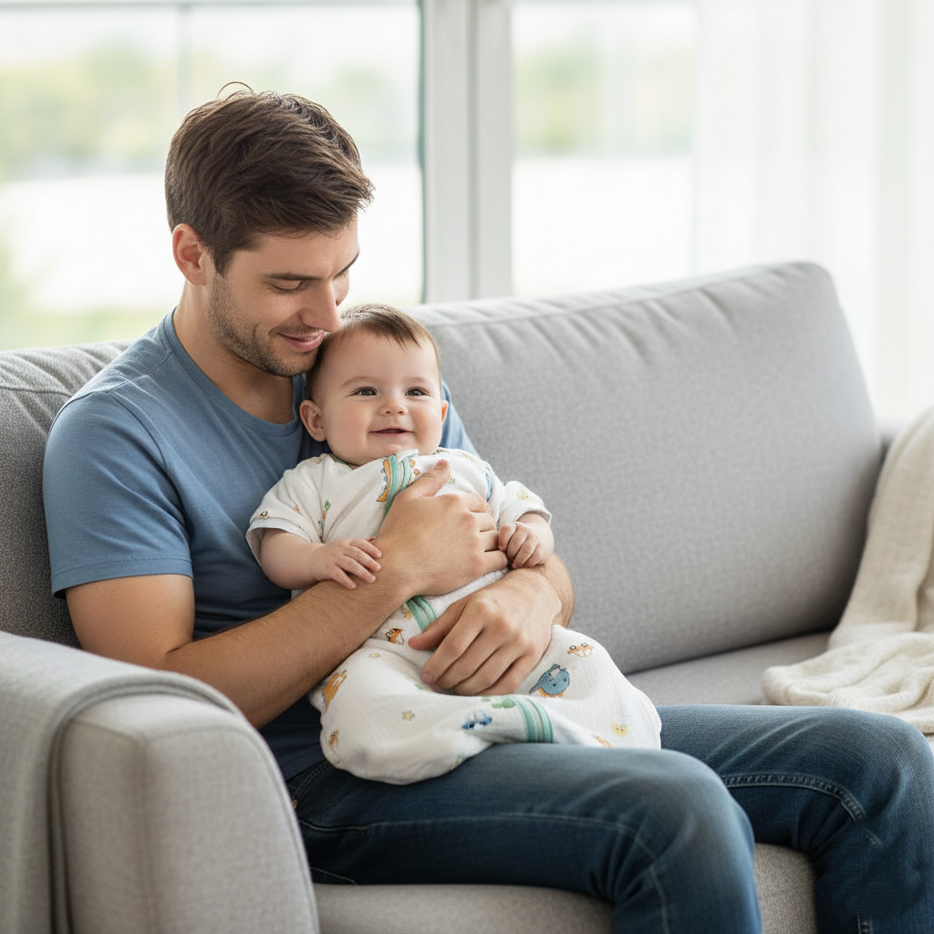 Gigoteuse Bébé 4 Saisons Coton Respirant avec Manches Amovibles 0–24 Mois avec papa