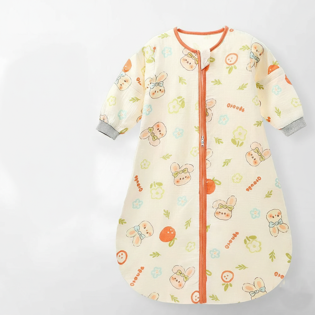 Gigoteuse Bébé 4 Saisons Coton Respirant avec Manches Amovibles 0–24 Mois lapin