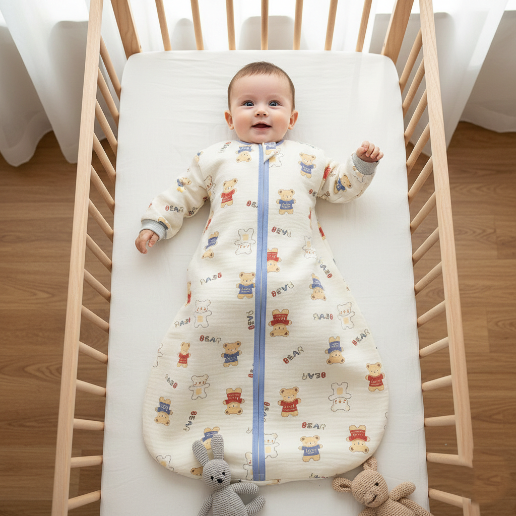 Gigoteuse Bébé 4 Saisons Coton Respirant avec Manches Amovibles 0–24 Mois présentation