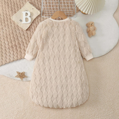 Gigoteuse Bébé Hiver Manches Longues en Peluche Douce 1–9 Mois dos