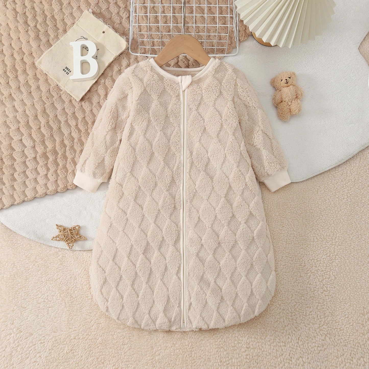 Gigoteuse Bébé Hiver Manches Longues en Peluche Douce 1–9 Mois présentation