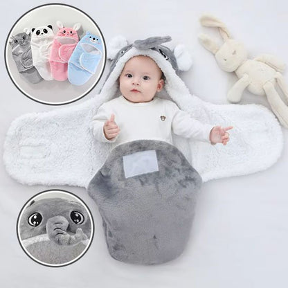 Nid d’Ange Bébé Hiver Douillet à Motifs Animaux éléphant gris