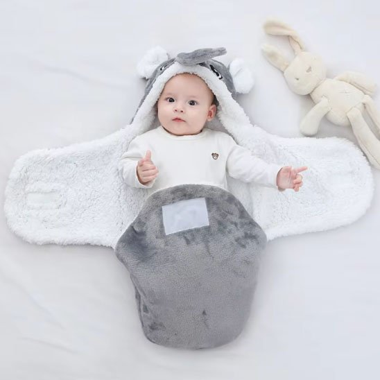 Nid d’Ange Bébé Hiver Douillet à Motifs Animaux gris