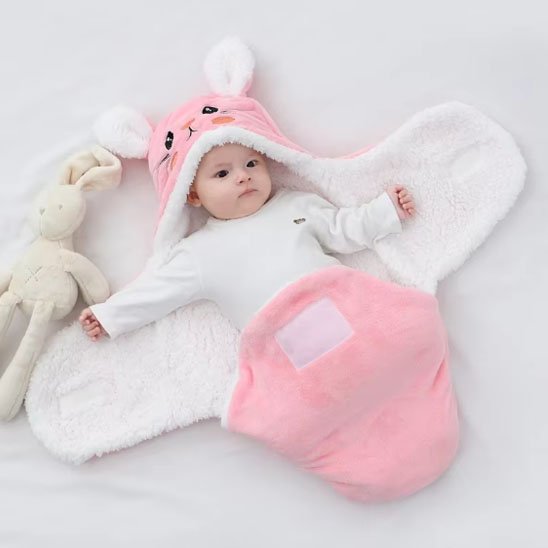 Nid d’Ange Bébé Hiver Douillet à Motifs Animaux rose