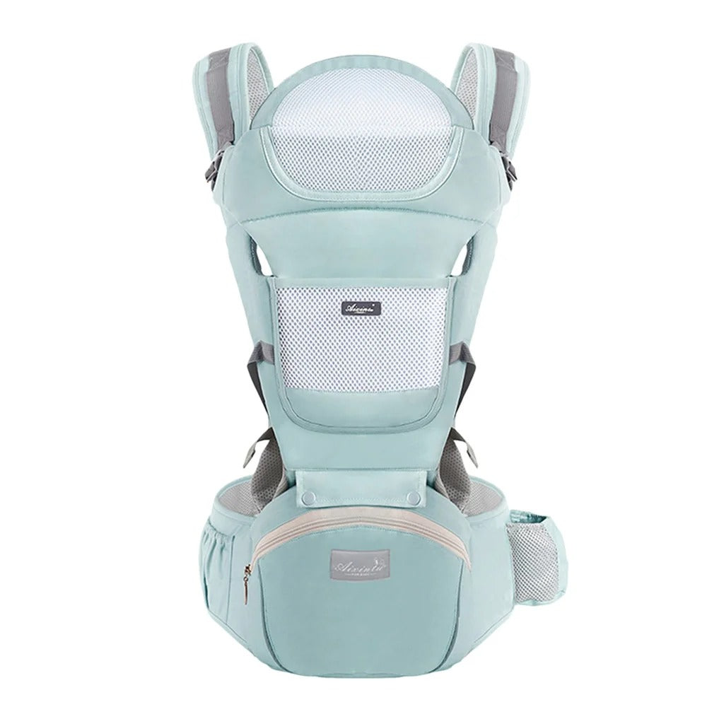 porte bébé physiologique bleu