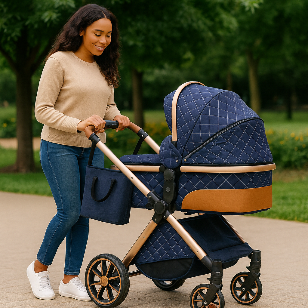 poussette bébé au parc