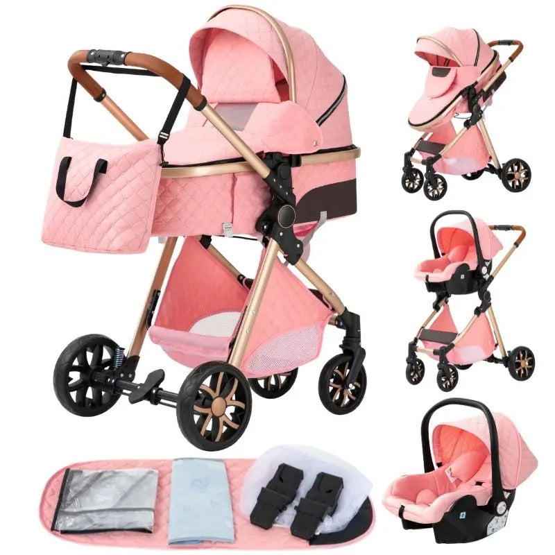 poussette bébé rose
