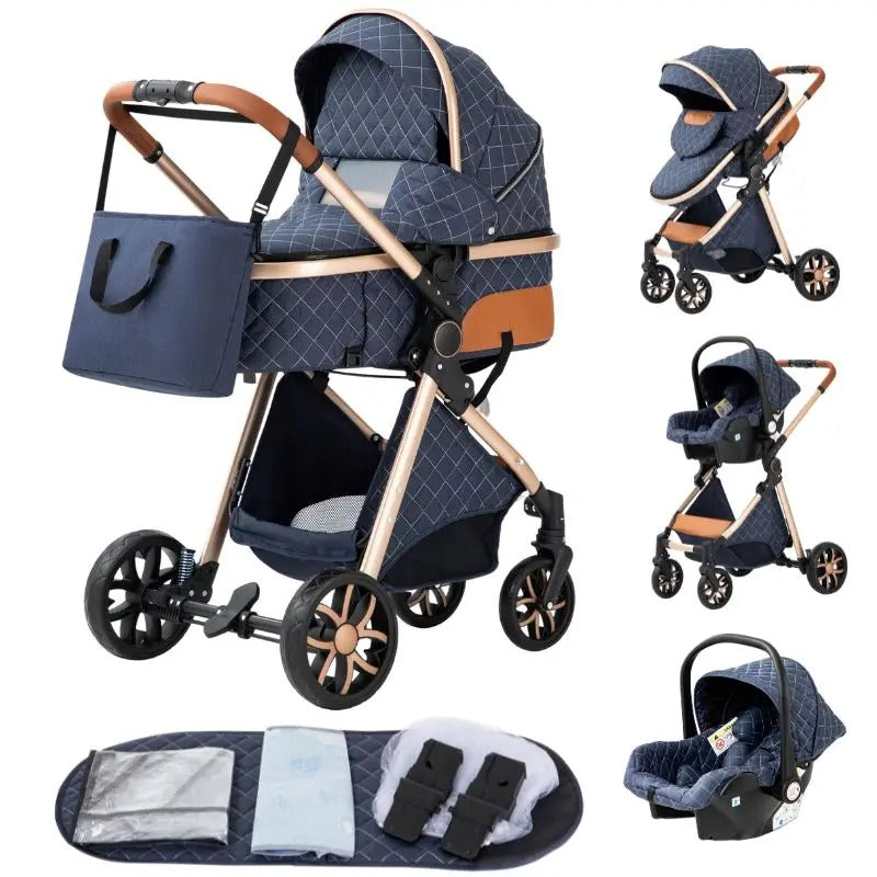 poussette bébé bleu