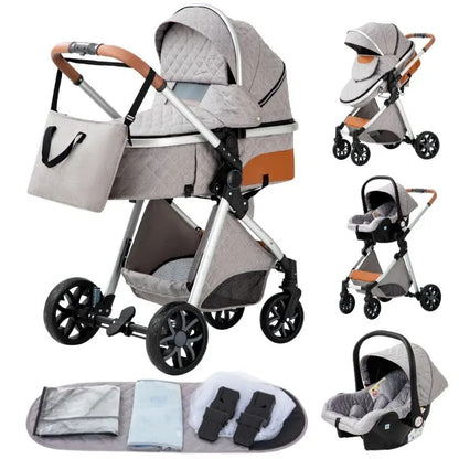 poussette bébé gris clair