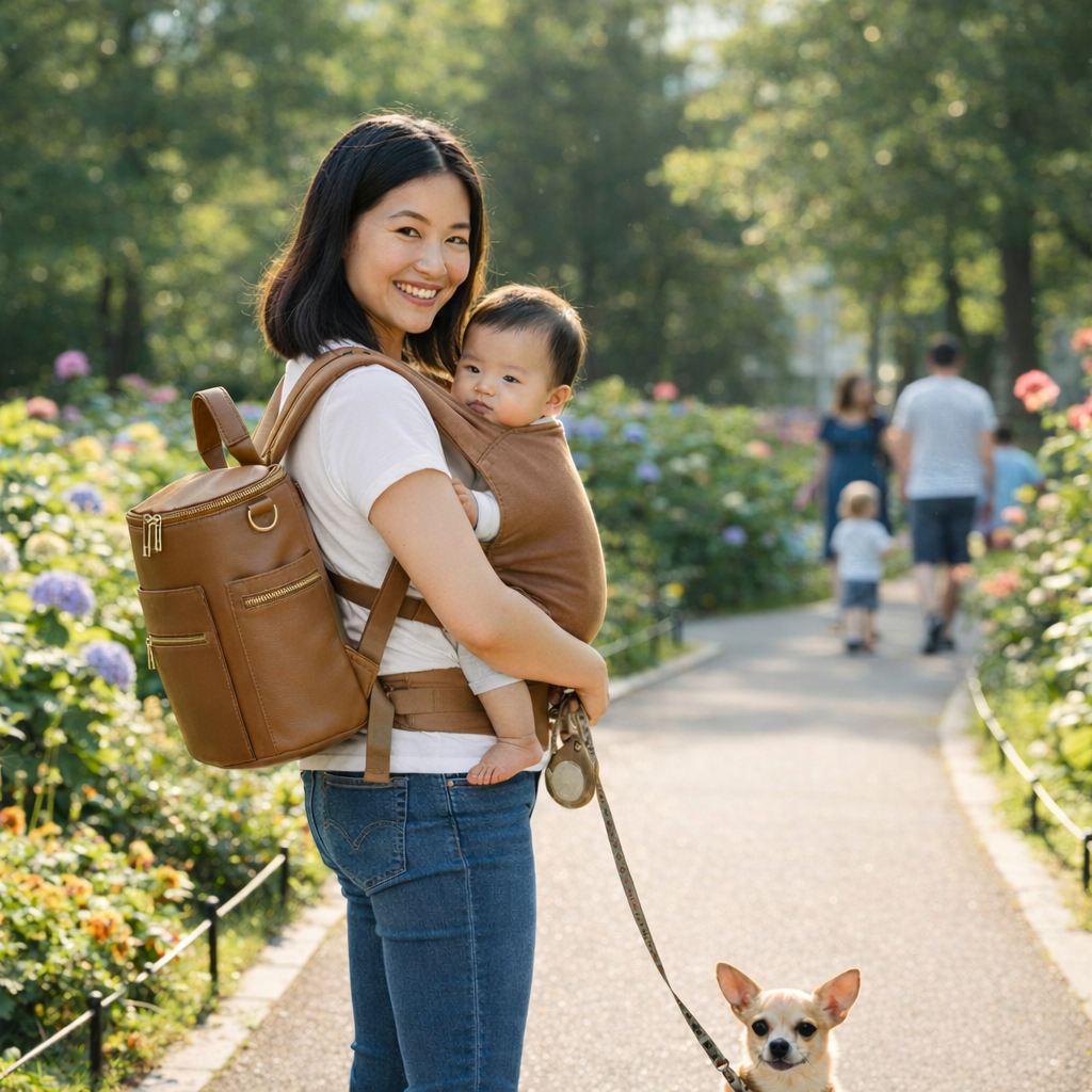 Sac à Dos à Langer Bébé – Grande Capacité, Poches Isothermes et Matelas avec maman