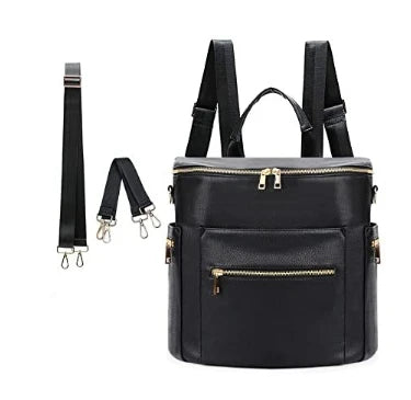 Sac à Dos à Langer Bébé – Grande Capacité, Poches Isothermes et Matelas noir