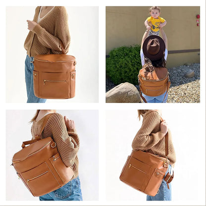 Sac à Dos à Langer Bébé – Grande Capacité, Poches Isothermes et Matelas positions