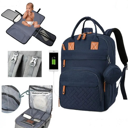 sac à dos à langer bleu