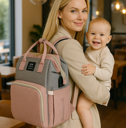 sac à dos à langer café