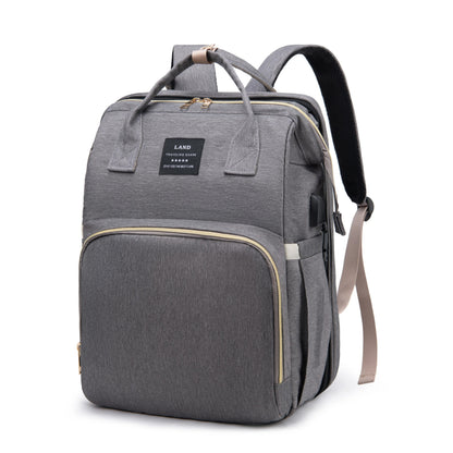 sac à dos à langer gris