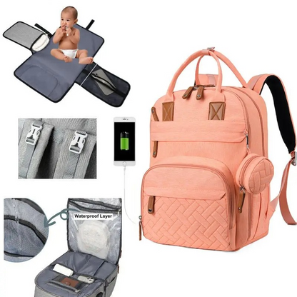 sac à dos à langer rose