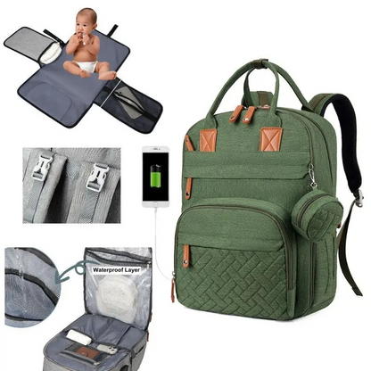 sac à dos à langer vert
