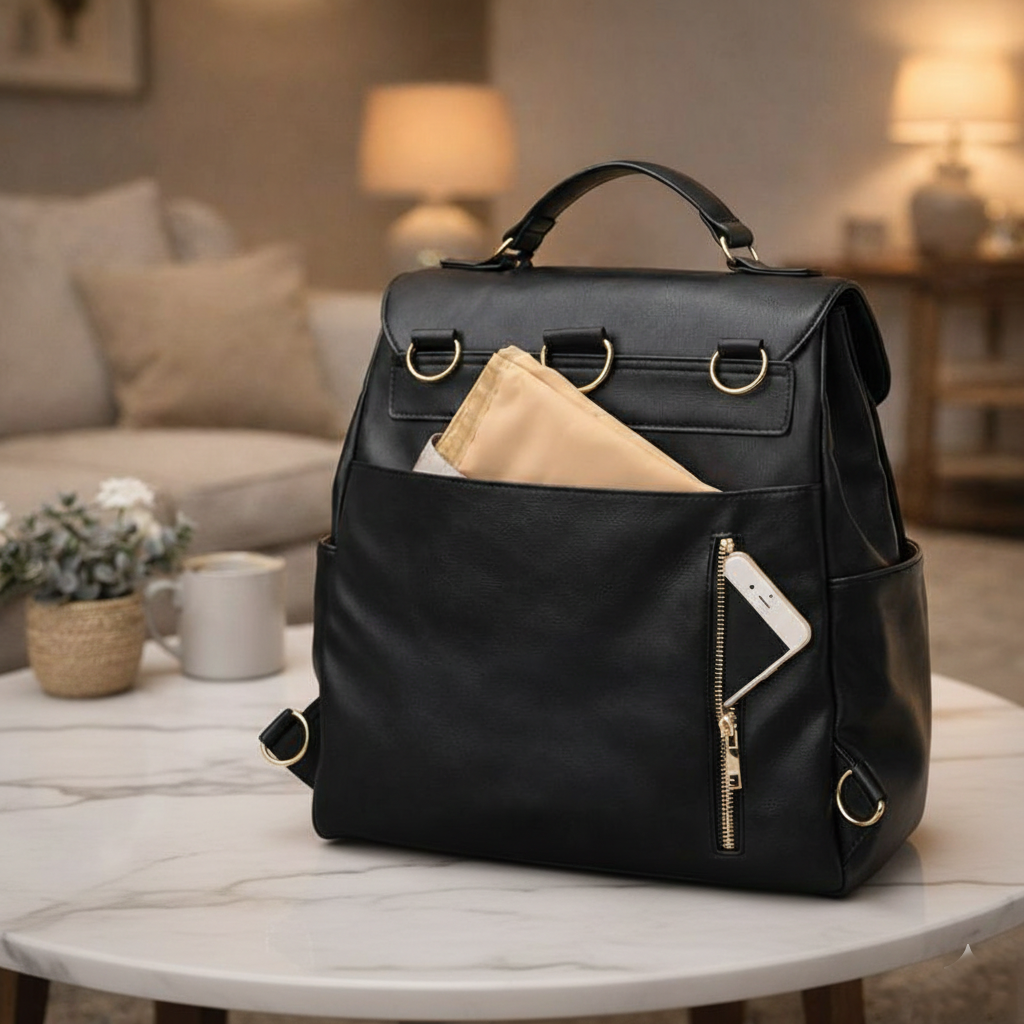 Sac à Langer à Dos Chic Grande Capacité avec Poches Isothermes dos