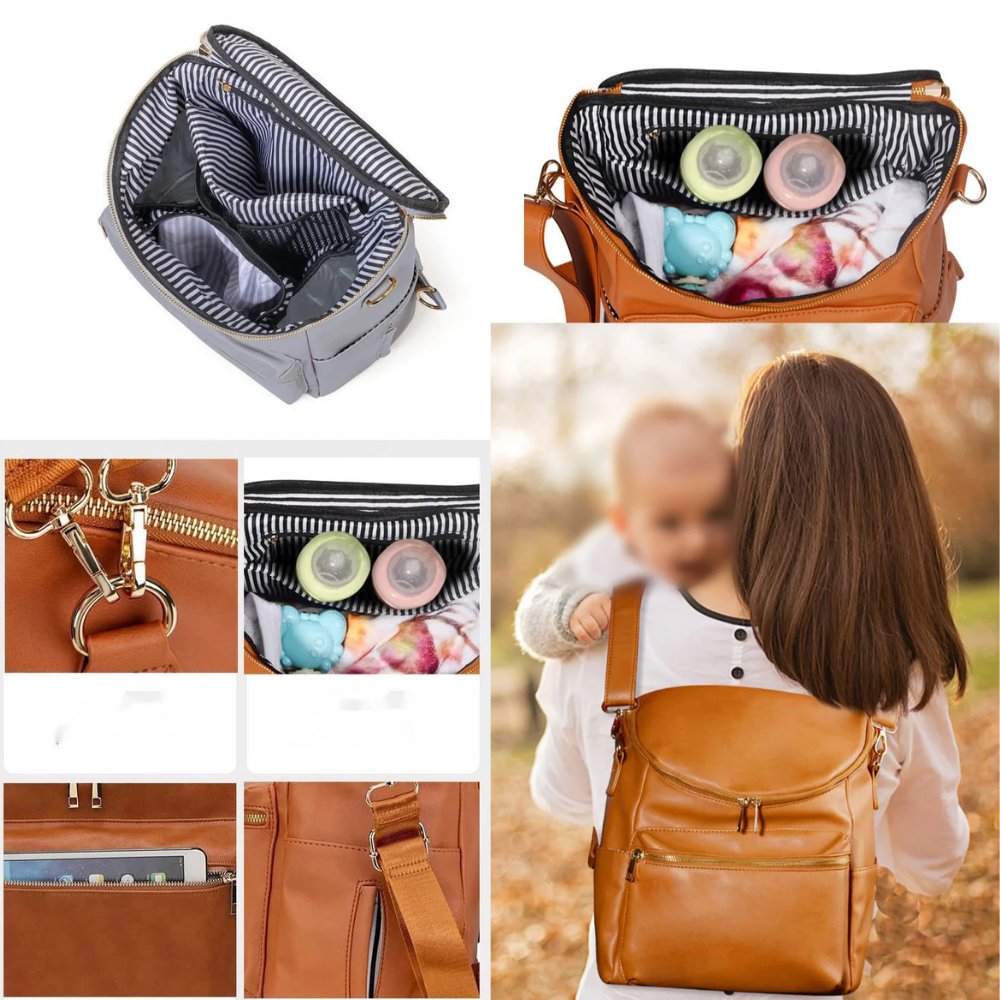 Sac à Langer à Dos Simili Cuir Grande Capacité Trolley caractéristiques