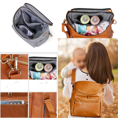 Sac à Langer à Dos Simili Cuir Grande Capacité Trolley caractéristiques