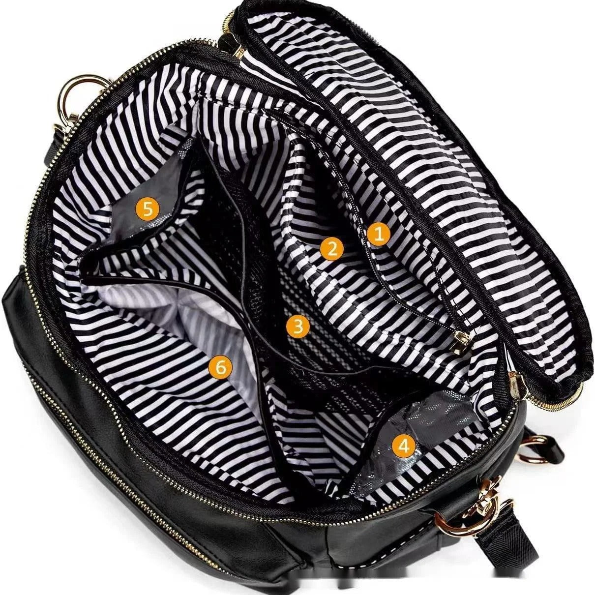 Sac à Langer à Dos Simili Cuir Grande Capacité Trolley emplacements