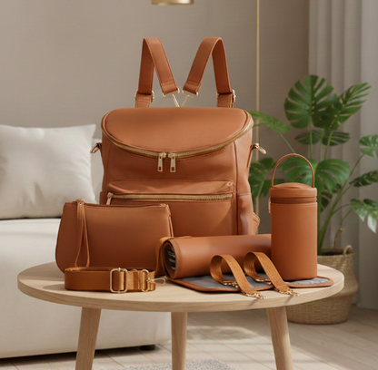 Sac à Langer à Dos Simili Cuir Grande Capacité Trolley salon