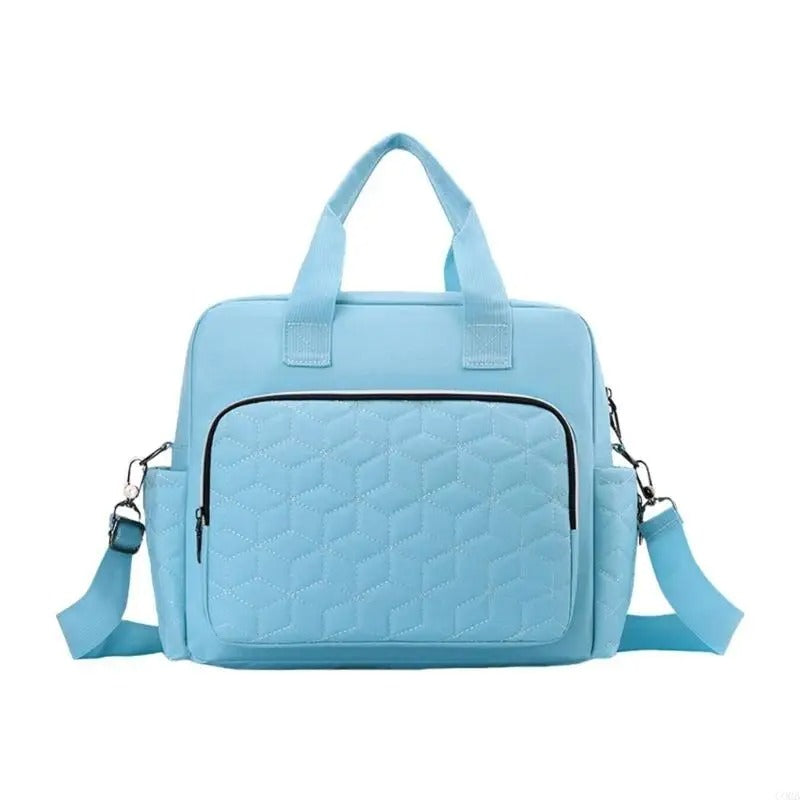 Sac à Langer Bébé Grande Capacité avec Poches Isothermes bleu clair