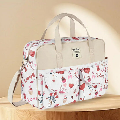 sac à langer rose beige