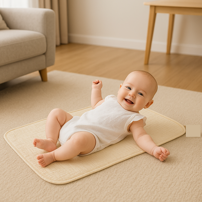 tapis à langer nomade avec bébé