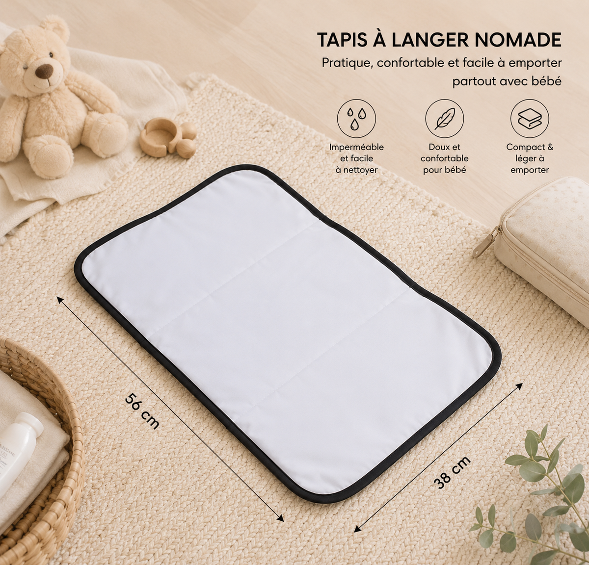 Tapis à Langer Nomade Dinosaure Imperméable | Dinochange™