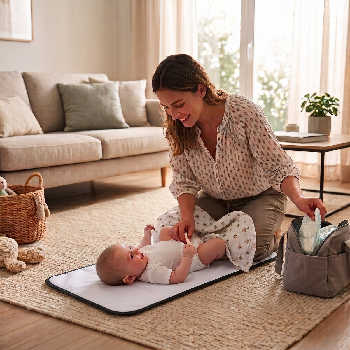 Tapis à Langer Nomade Dinosaure Imperméable | Dinochange™