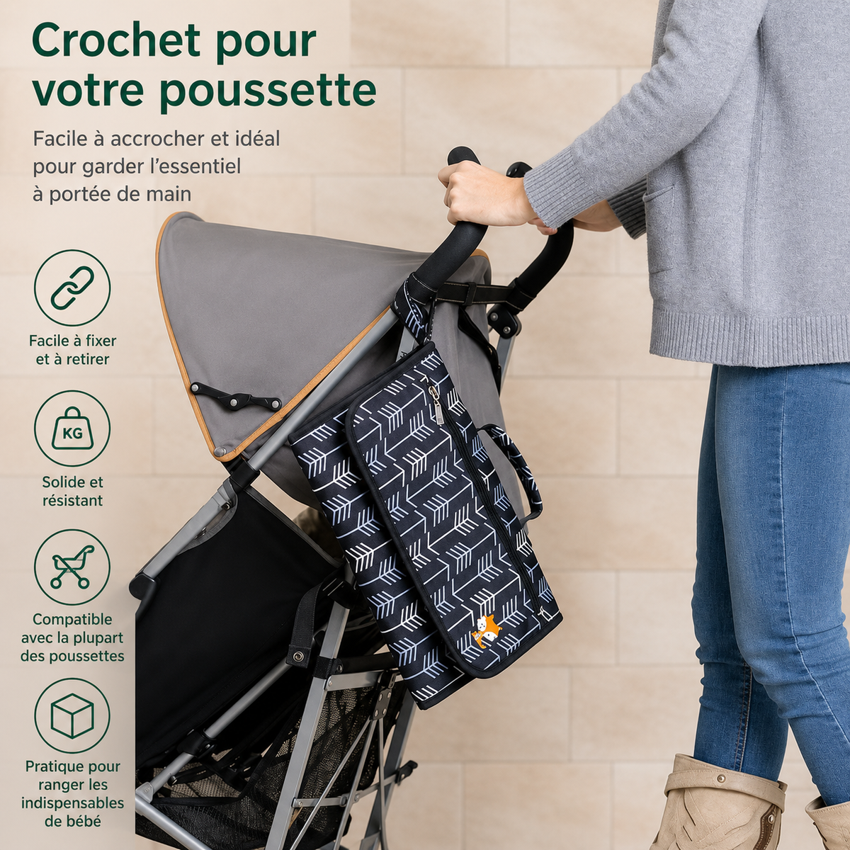 Tapis à Langer Nomade Ouverture 1 Main Imperméable | Langou™