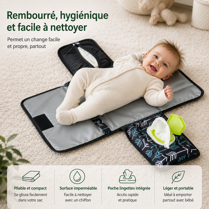 Tapis à Langer Nomade Ouverture 1 Main Imperméable | Langou™