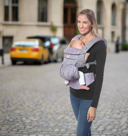 porte bébé randonnée mauve en ville