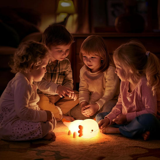 Veilleuse Bébé LED Axolotl Rechargeable Silicone Axolina™ groupe