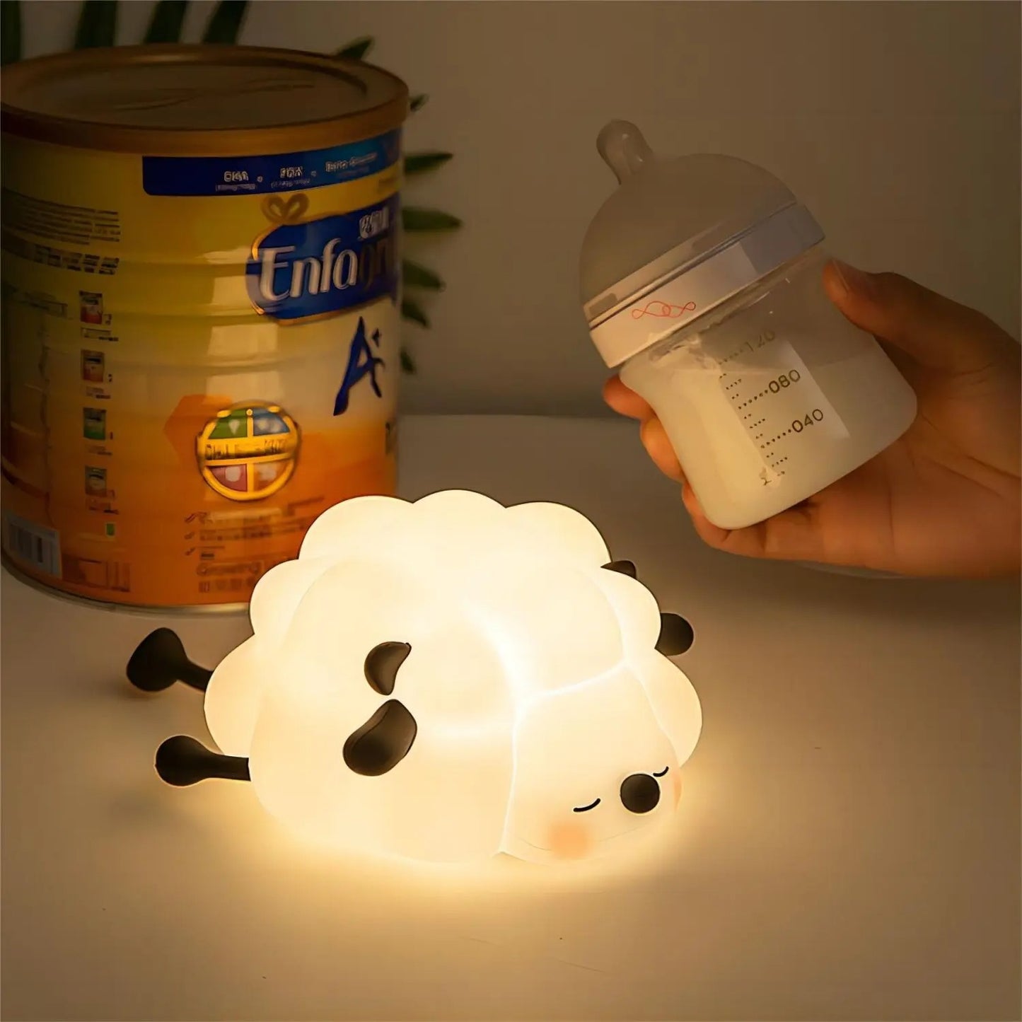Veilleuse Bébé LED Mouton Rechargeable Silicone sheepy biberon