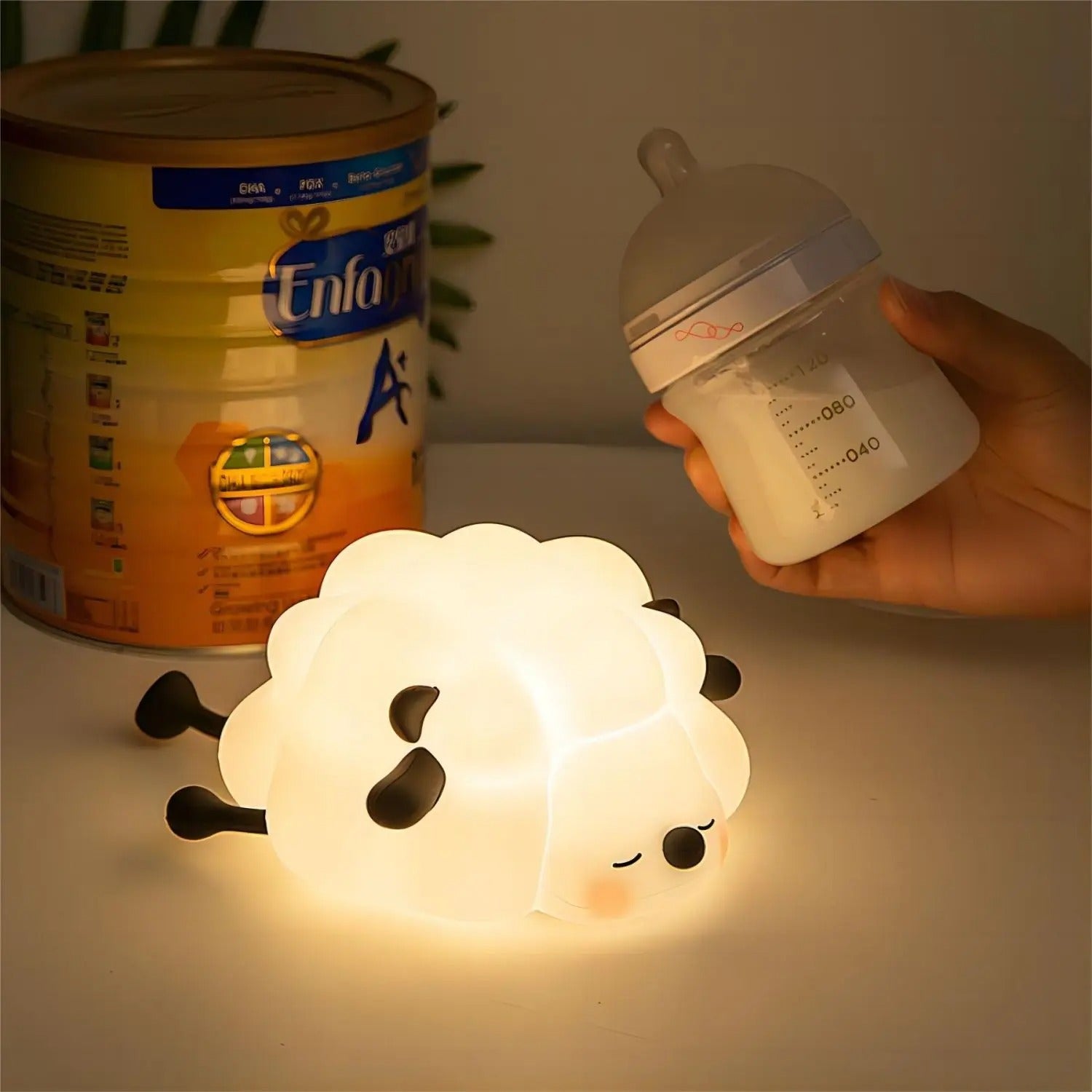 Veilleuse Bébé LED Mouton Rechargeable Silicone sheepy biberon