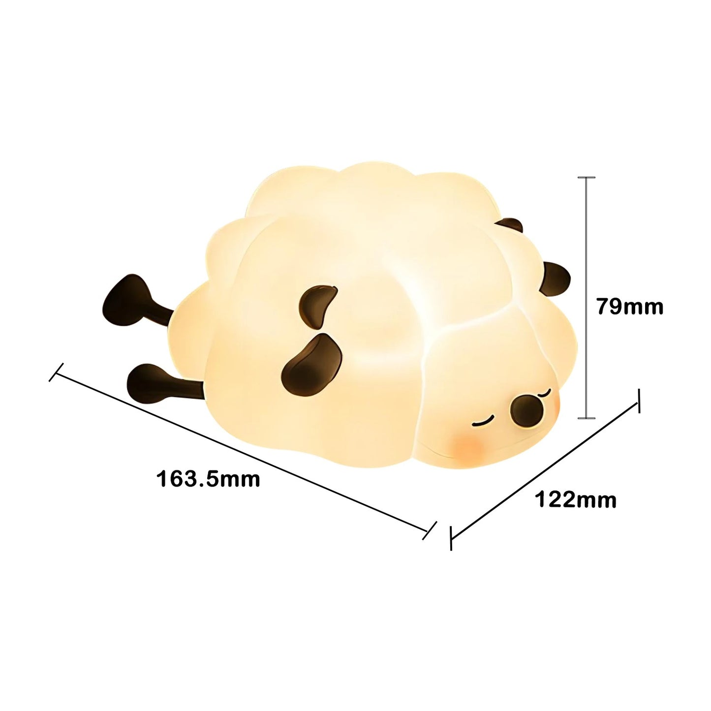 Veilleuse Bébé LED Mouton Rechargeable Silicone sheepy dimensions