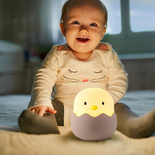 veilleuse bébé poussin allume