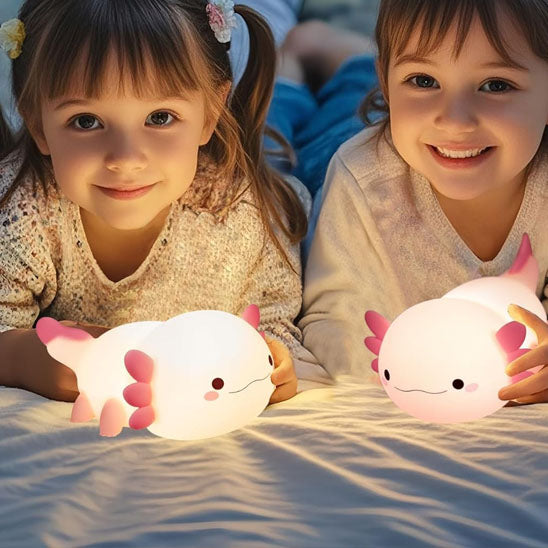Veilleuse Bébé Silicone Axolotl LED Rechargeable Axolina™ jeux
