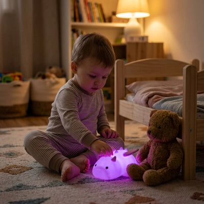 Veilleuse Dinosaure Bébé 7 Couleurs Silicone | Lumidrak™