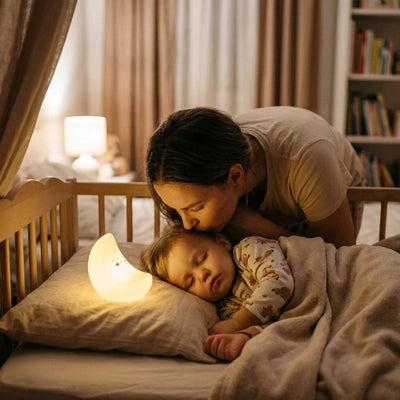 Veilleuse Lune Bébé LED chambre maman