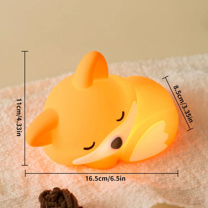 Veilleuse Renard Bébé LED 56h Rechargeable Rouky dimensions