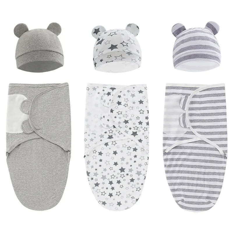 Lange d'emmaillotage et bonnet bébé - ensemble Milky Way – Mamastore